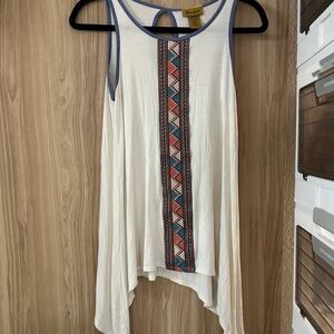 Wrangler Cream Tank Top with Geometric Design
